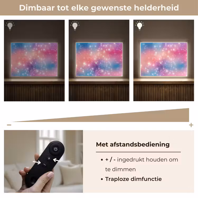 Sterren - Abstract - Kleuren Light Box met batterij (Wandlamp kind) middel -USP_dimbaarNL