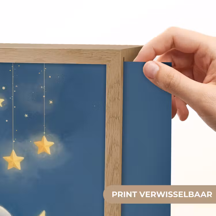 Sterren - Olifant - Maan - Wolken Light Box met batterij (Wandlamp kind) middel -USP_websiteprintNL