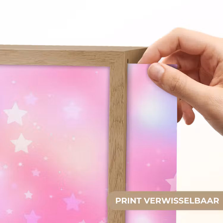 Sterren - Roze - Blauw Light Box met batterij (Wandlamp kind) middel -USP_websiteprintNL