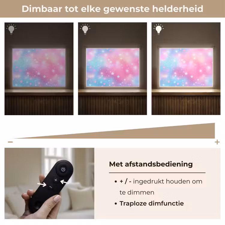 Sterren - Roze - Blauw Light Box met batterij (Wandlamp kind) middel -USP_dimbaarNL