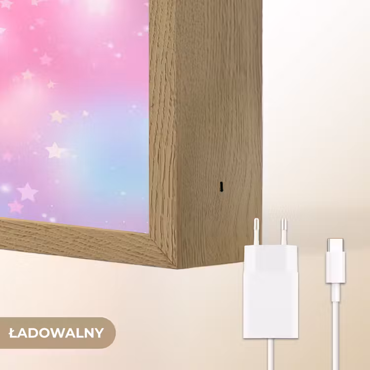 Sterren - Roze - Blauw Light Box met batterij (Wandlamp kind) middel -USP_websiteoplaadbaarNL