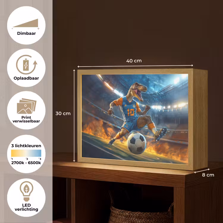 T-Rex - Voetbal - Stadion Light Box met batterij (Wandlamp kind) middel -USP_websiteoverzichtNL