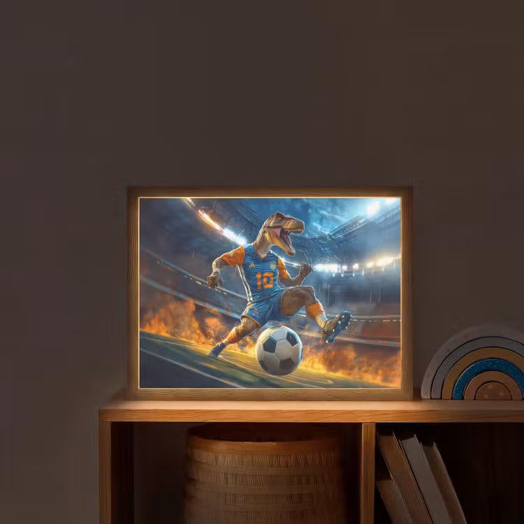 T-Rex - Voetbal - Stadion Light Box met batterij (Wandlamp kind) middel -sfeer1_kind