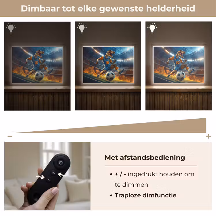 T-Rex - Voetbal - Stadion Light Box met batterij (Wandlamp kind) middel -USP_dimbaarNL
