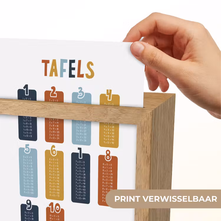 Tafels van vermenigvuldiging - Leren rekenen voor kinderen - Getallen oefenen - Cijfers - Auto Light Box met kabel (Wandlamp kind) klein -USP_websiteprintNL