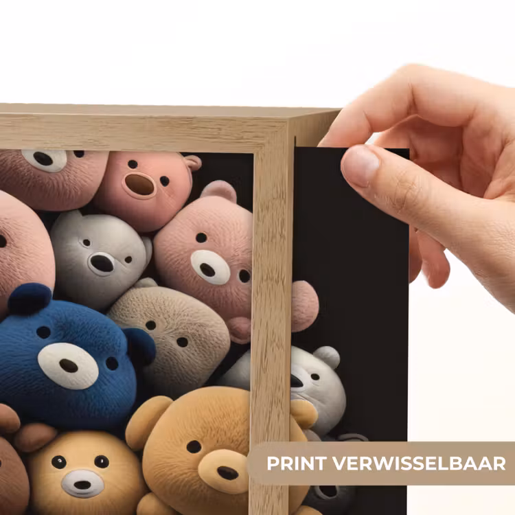 Teddybeer - Knuffel - Dieren - Meisjes - Jongens Light Box met batterij (Wandlamp kind) middel -USP_websiteprintNL