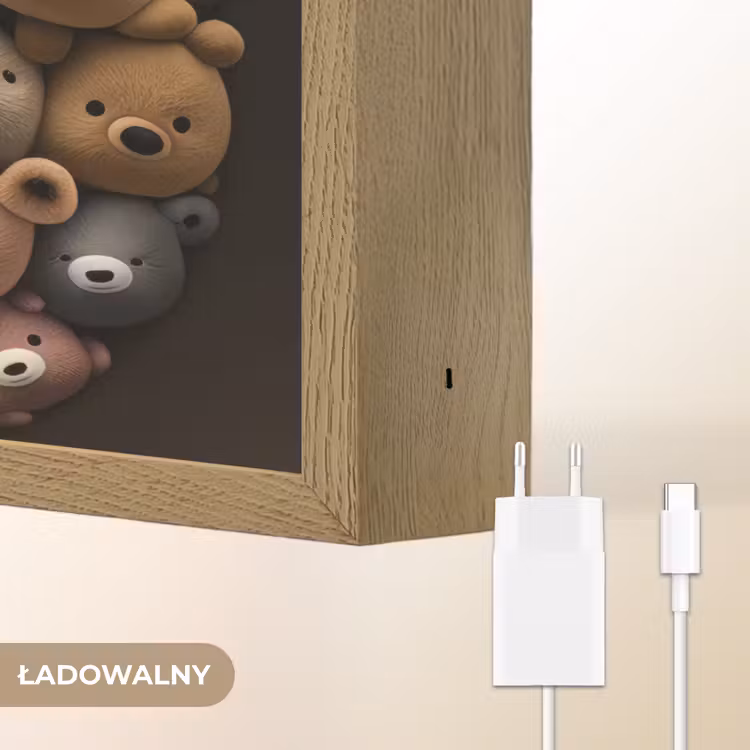 Teddybeer - Knuffel - Dieren - Meisjes - Jongens Light Box met batterij (Wandlamp kind) middel -USP_websiteoplaadbaarNL