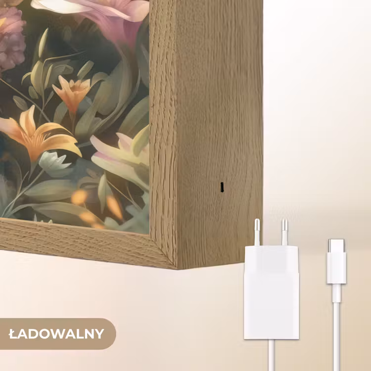 Tijger - Bloemen - Jungle - Dieren Light Box met batterij (Wandlamp kind) middel -USP_websiteoplaadbaarNL