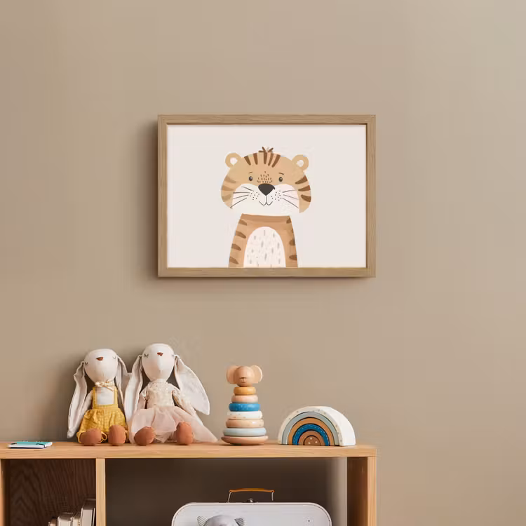 Tijger - Wilde dieren - Pastel Light Box met batterij (Wandlamp kind) middel -sfeer2_kind