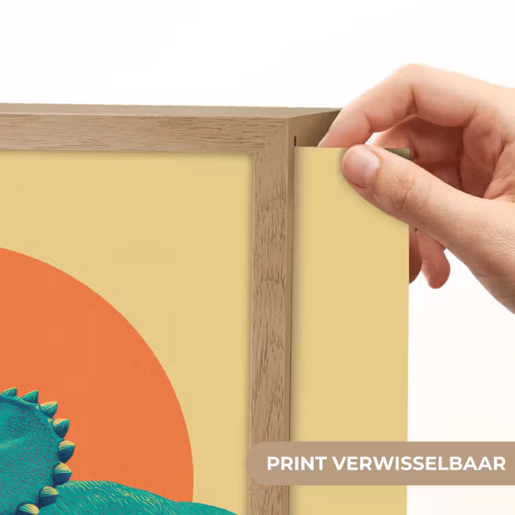 Triceratops - Cirkel - Oranje - Hoorns Light Box met batterij (Wandlamp kind) middel -USP_websiteprintNL