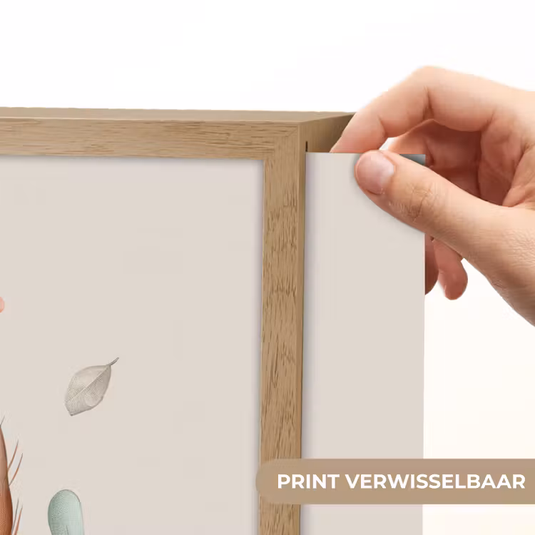 Veer - Bohemian - Boho - Pastel kleuren Light Box met batterij (Wandlamp kind) middel -USP_websiteprintNL