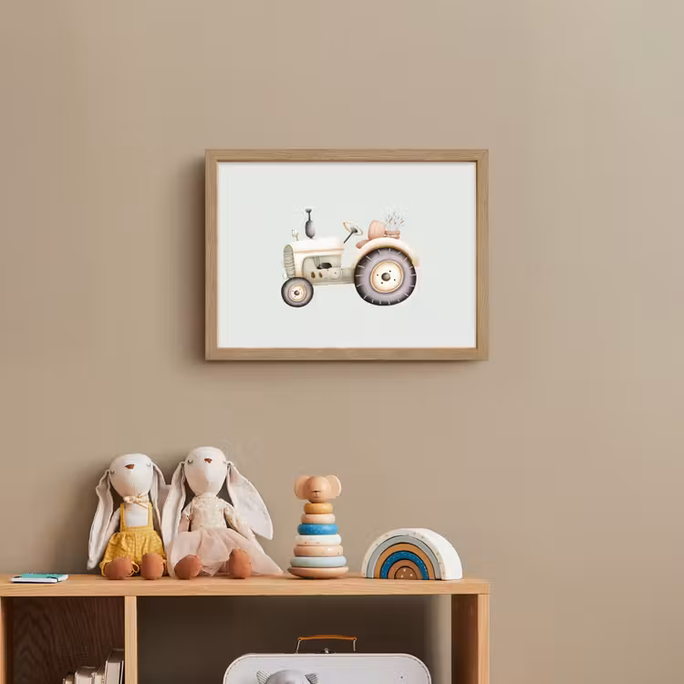 Vintage - Tractor - Pastel Light Box met batterij (Wandlamp kind) middel -sfeer2_kind