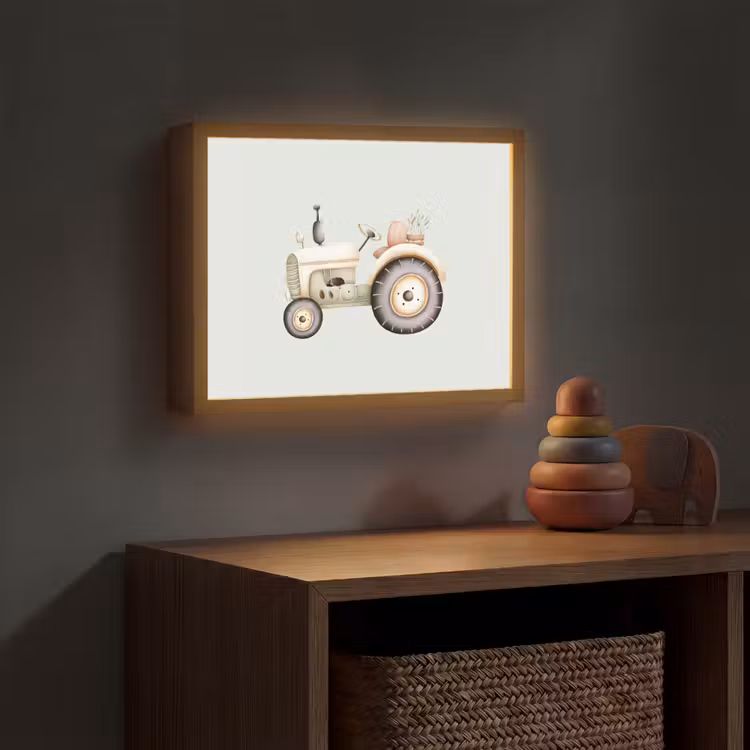 Vintage - Tractor - Pastel Light Box met batterij (Wandlamp kind) middel -sfeer5_kind