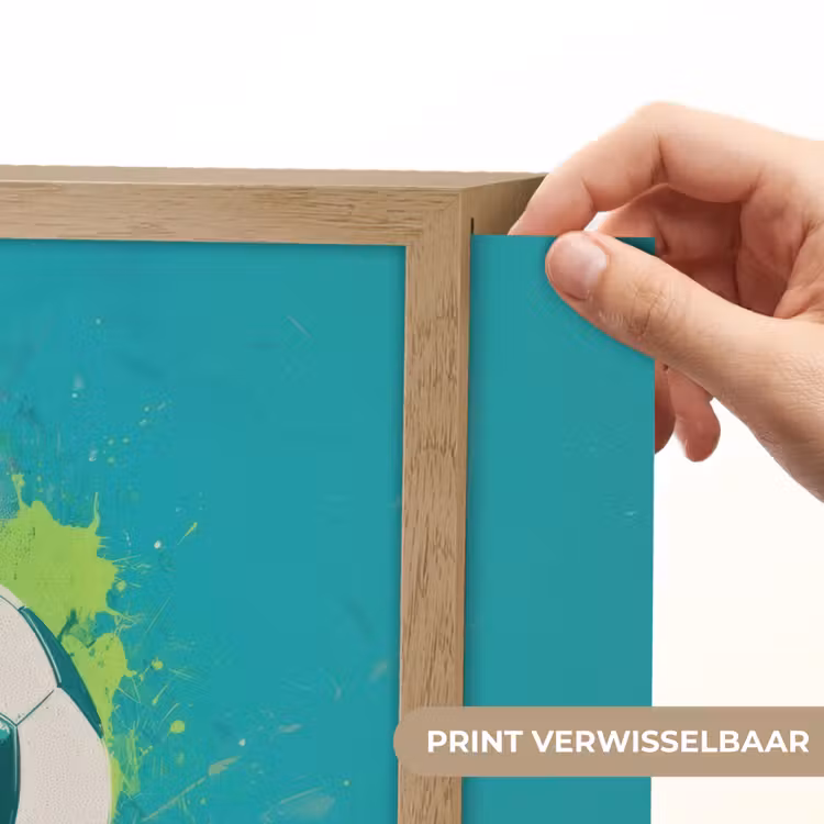 Voetbal - Abstract - Verfspatten - Groen Light Box met batterij (Wandlamp kind) middel -USP_websiteprintNL
