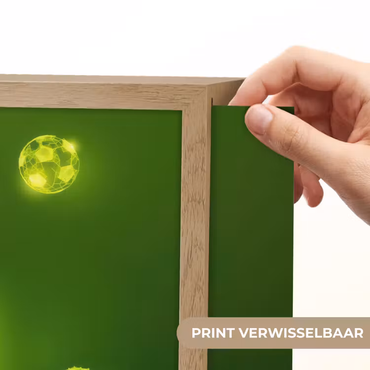 Voetbal - Groen - Omhaal Light Box met batterij (Wandlamp kind) middel -USP_websiteprintNL