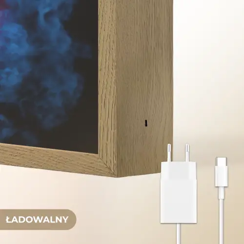 Voetbal - Vuur - IJs - Blauw Light Box met batterij (Wandlamp kind) middel -USP_websiteoplaadbaarNL
