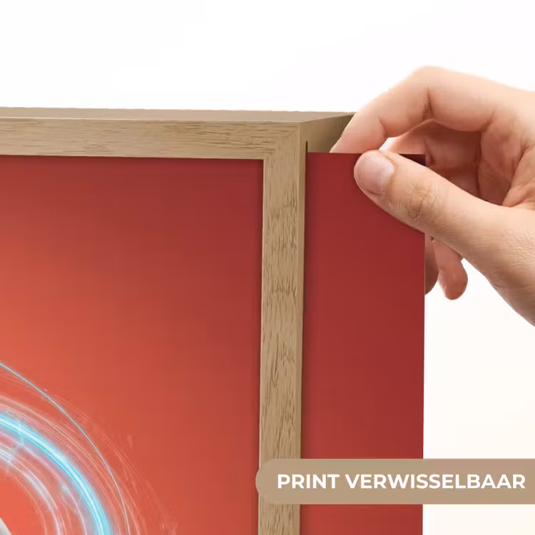 Voetballer - Bal - Lichtcirkel - Rood Light Box met batterij (Wandlamp kind) middel -USP_websiteprintNL