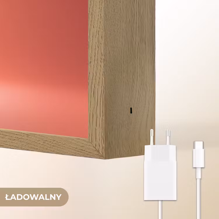 Voetballer - Bal - Lichtcirkel - Rood Light Box met batterij (Wandlamp kind) middel -USP_websiteoplaadbaarNL