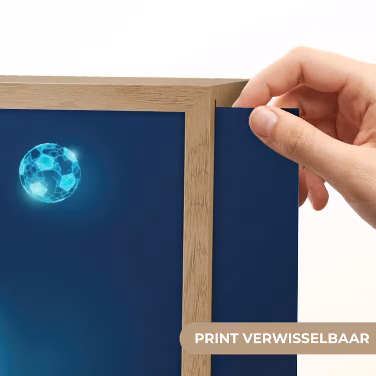 Voetballer - Blauw - Neon Light Box met batterij (Wandlamp kind) middel -USP_websiteprintNL