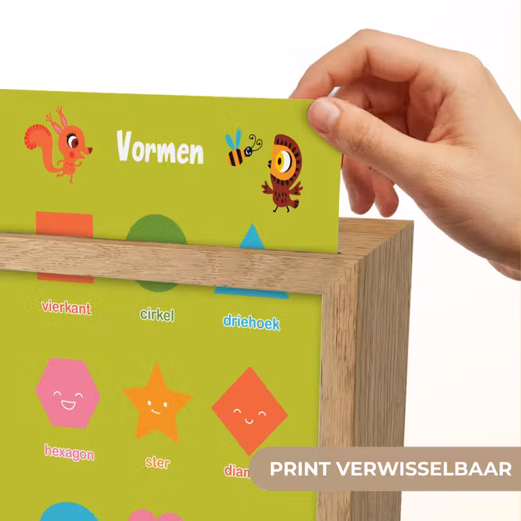 Vormen - Educatief - Leren voor kinderen - Groen Light Box met kabel (Wandlamp kind) klein -USP_websiteprintNL