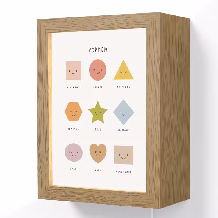 Vormen - Leren voor kinderen - Educatief - Kleuren Light Box met kabel (Wandlamp kind) klein -3d