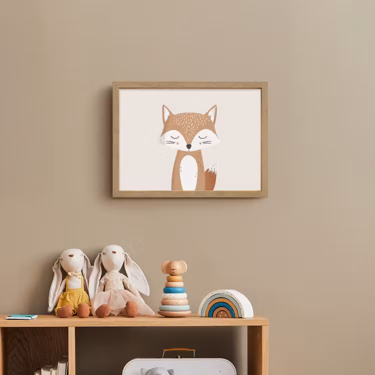 Vos - Dier - Bosdieren Light Box met batterij (Wandlamp kind) middel -sfeer2_kind