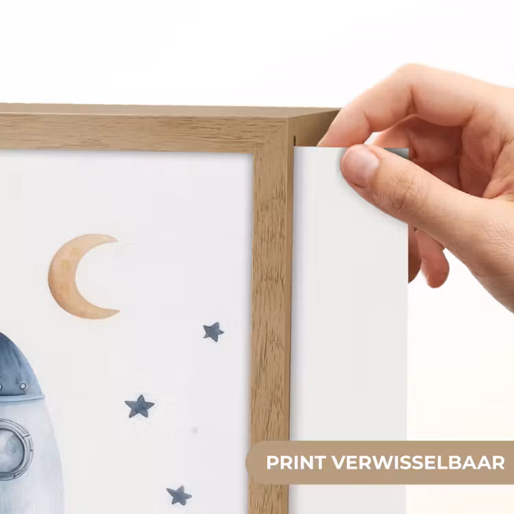 Waterverf - Planeten - Sterren - Raket Light Box met batterij (Wandlamp kind) middel -USP_websiteprintNL