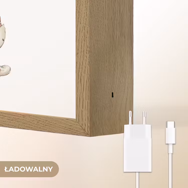 Wilde dieren - Bos - Illustratie Light Box met batterij (Wandlamp kind) middel -USP_websiteoplaadbaarNL