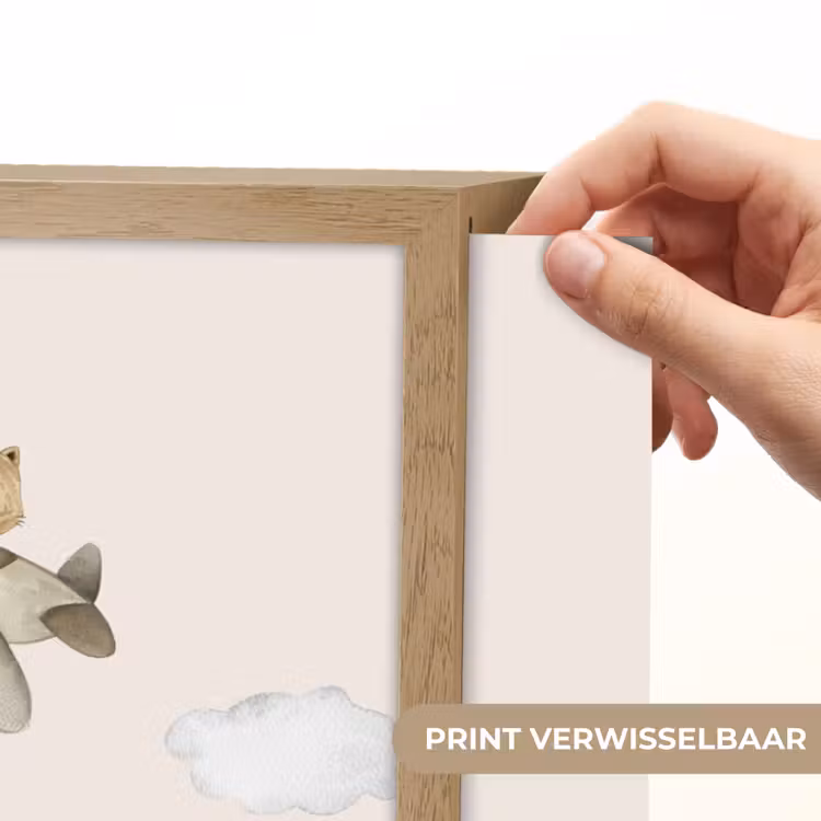 Wilde dieren - Safari - Pastel kleuren - Watercolor - Vliegtuig Light Box met batterij (Wandlamp kind) middel -USP_websiteprintNL