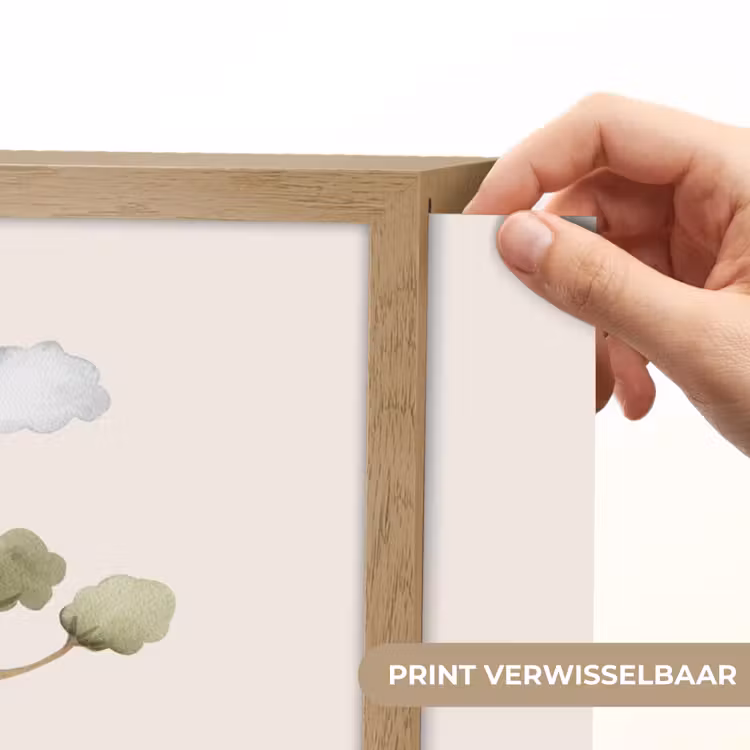 Wilde dieren - Safari - Watercolor - Luchtballon Light Box met batterij (Wandlamp kind) middel -USP_websiteprintNL