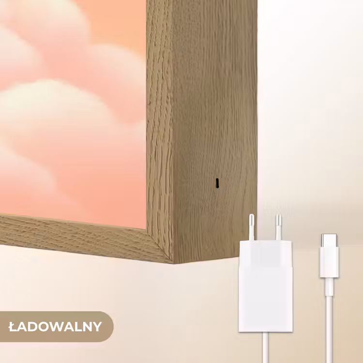 Wolken - Vos - Oranje - Sterren Light Box met batterij (Wandlamp kind) middel -USP_websiteoplaadbaarNL