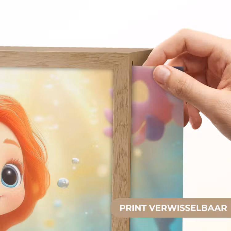 Zeemeermin - Water - Vissen - Rood Light Box met batterij (Wandlamp kind) middel -USP_websiteprintNL