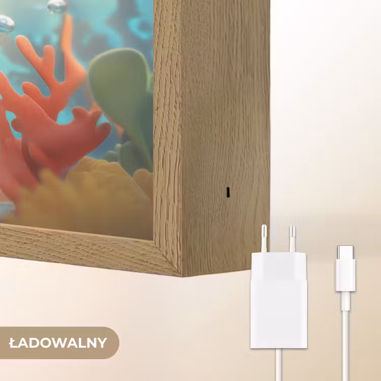 Zeemeermin - Water - Vissen - Rood Light Box met batterij (Wandlamp kind) middel -USP_websiteoplaadbaarNL