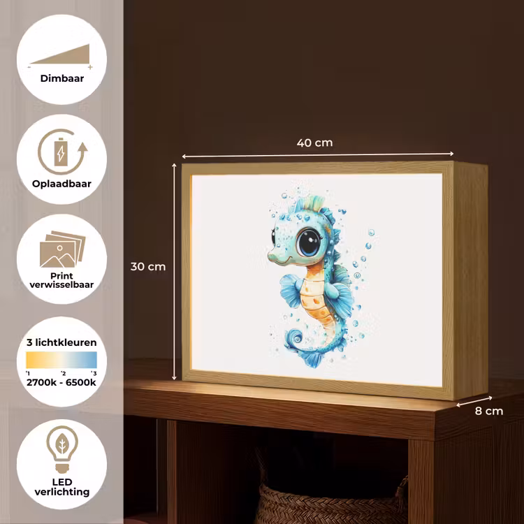 Zeepaardje - Spetters - Blauw Light Box met batterij (Wandlamp kind) middel -USP_websiteoverzichtNL