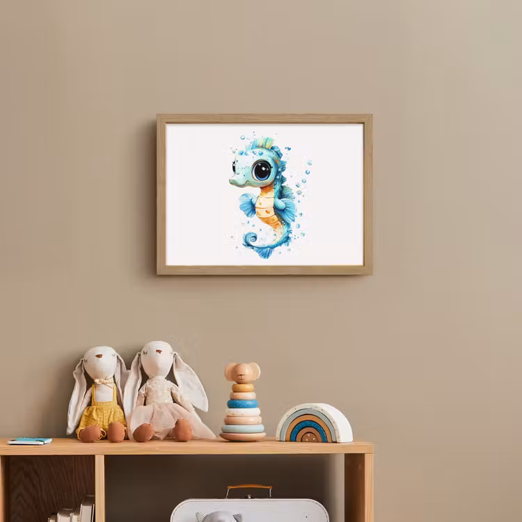Zeepaardje - Spetters - Blauw Light Box met batterij (Wandlamp kind) middel -sfeer2_kind