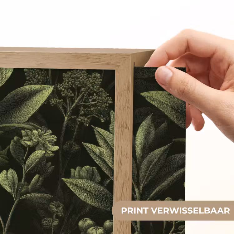 Klassiek - Donker - Botanisch - Planten Light Box met batterij (Wandlamp) middel 907 -USP_websiteprintNL
