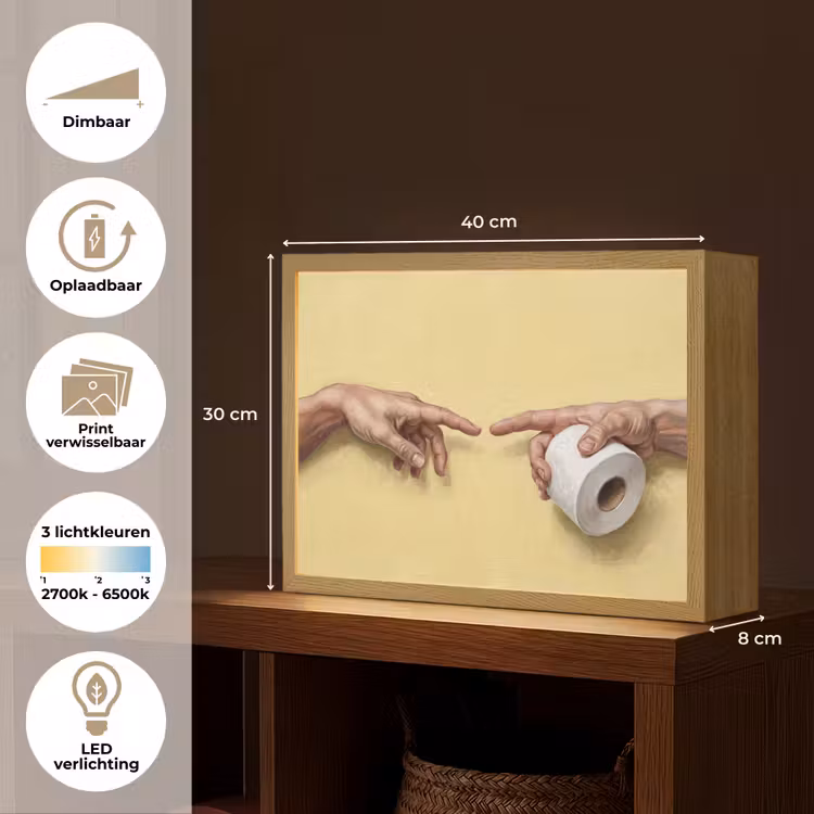 Klassiek - Kunst - Humor Light Box met batterij (Wandlamp) middel -USP_websiteoverzichtNL