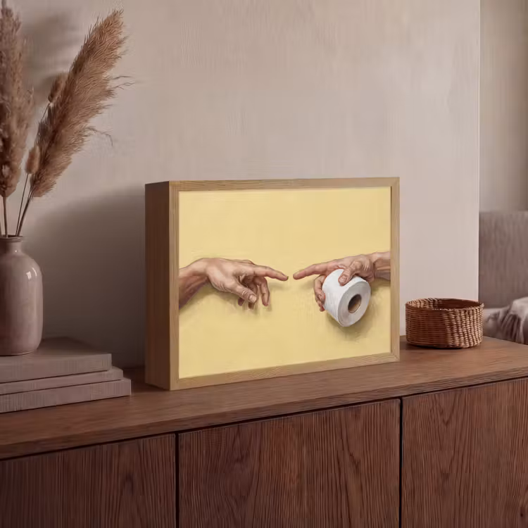 Klassiek - Kunst - Humor Light Box met batterij (Wandlamp) middel -sfeer2