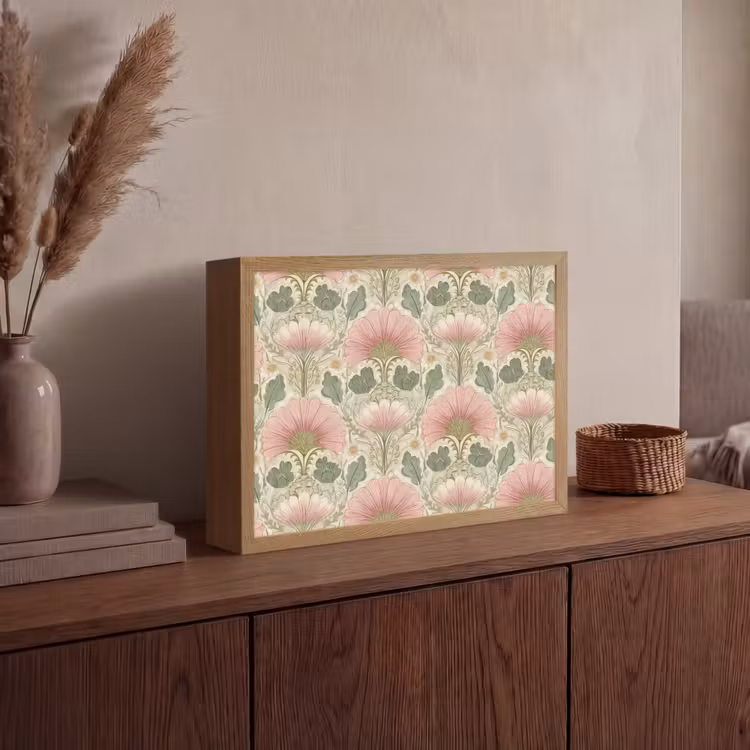 Klassiek - Patroon - Roze Light Box met batterij (Wandlamp) middel 907 -sfeer2