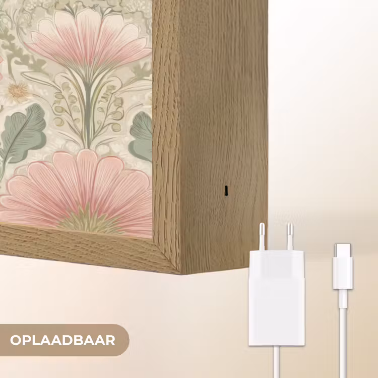 Klassiek - Patroon - Roze Light Box met batterij (Wandlamp) middel 907 -USP_websiteoplaadbaarNL