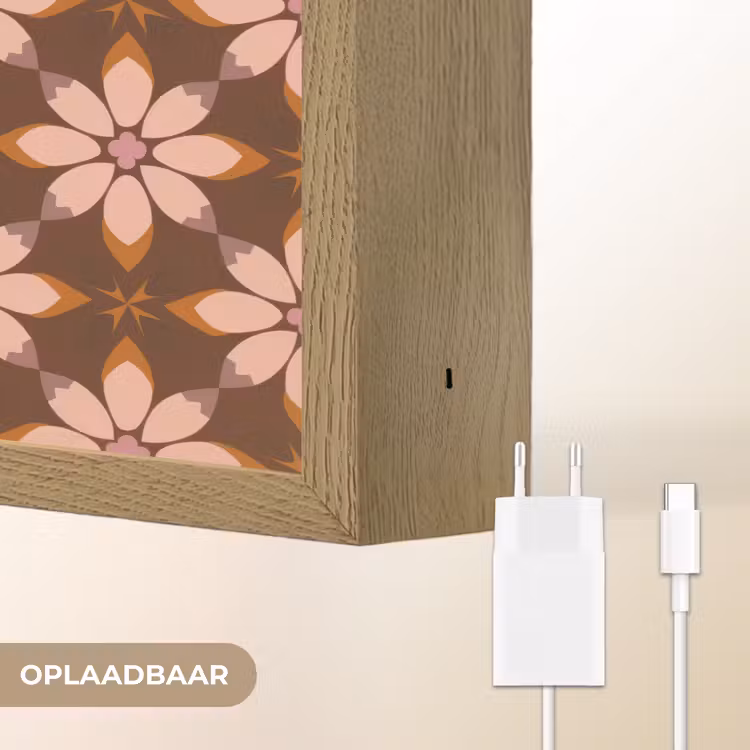 Klassiek - Retro - Bruin Light Box met batterij (Wandlamp) middel 907 -USP_websiteoplaadbaarNL
