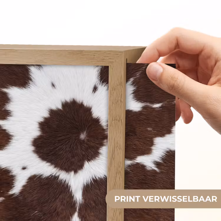 Koeienhuid - Klassiek - Bruin Light Box met batterij (Wandlamp) middel -USP_websiteprintNL