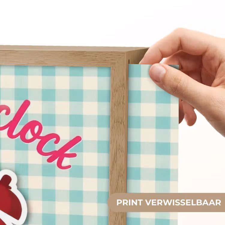 Koffie - Klok - Groen Light Box met batterij (Wandlamp) middel -USP_websiteprintNL