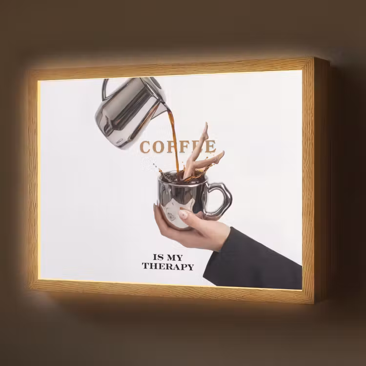 Koffie - Mok - Kan - Therapie Light Box met batterij (Wandlamp) middel -z3d_website