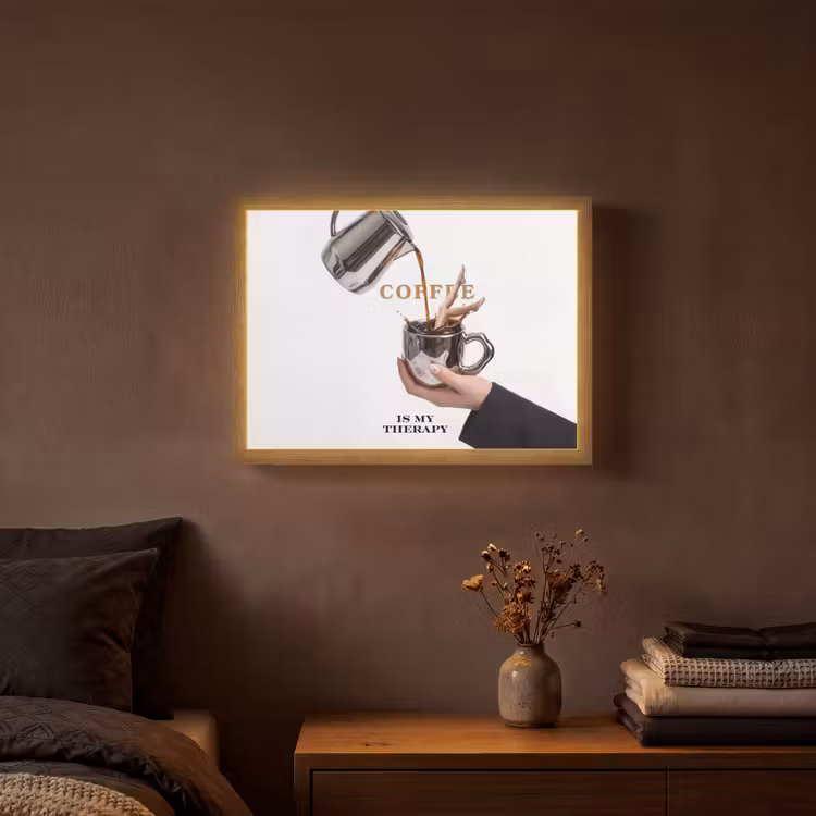 Koffie - Mok - Kan - Therapie Light Box met batterij (Wandlamp) middel -sfeer4