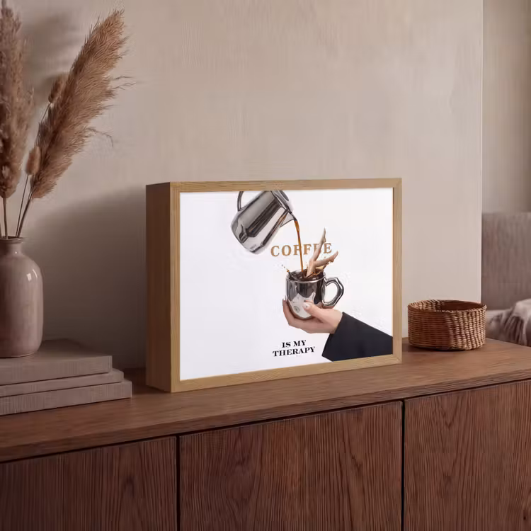 Koffie - Mok - Kan - Therapie Light Box met batterij (Wandlamp) middel -sfeer2