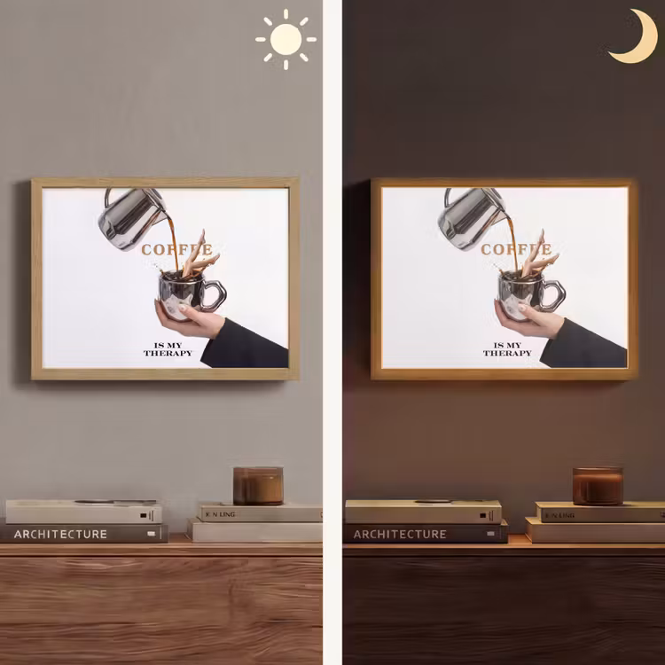 Koffie - Mok - Kan - Therapie Light Box met batterij (Wandlamp) middel -sfeer3