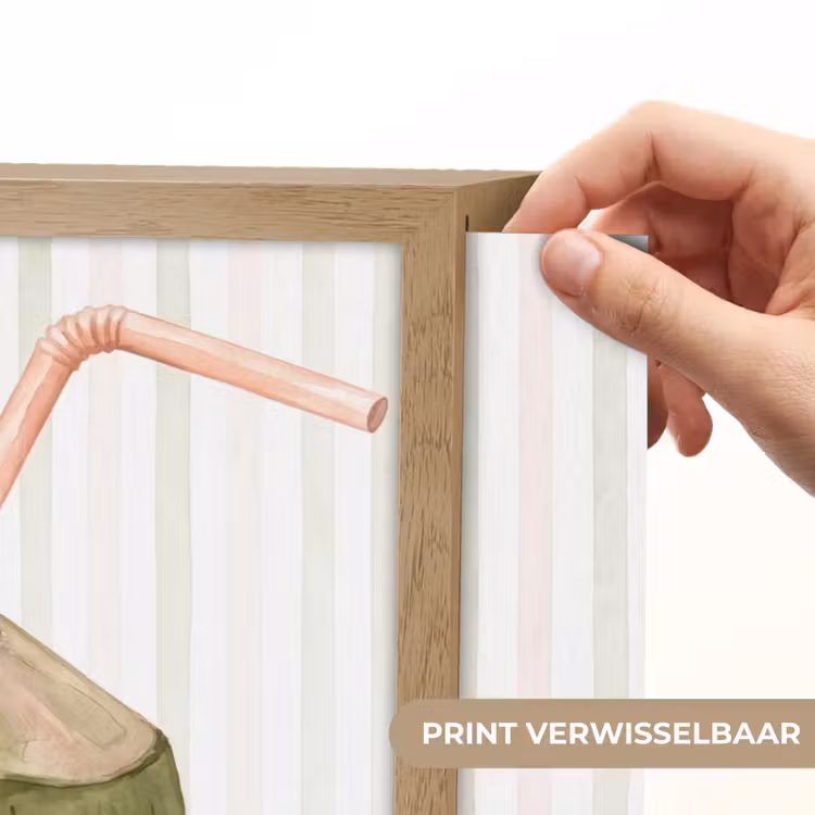 Kokosnoot - Drank - Tropisch - Illustratie - Zomer Light Box met batterij (Wandlamp) middel -USP_websiteprintNL