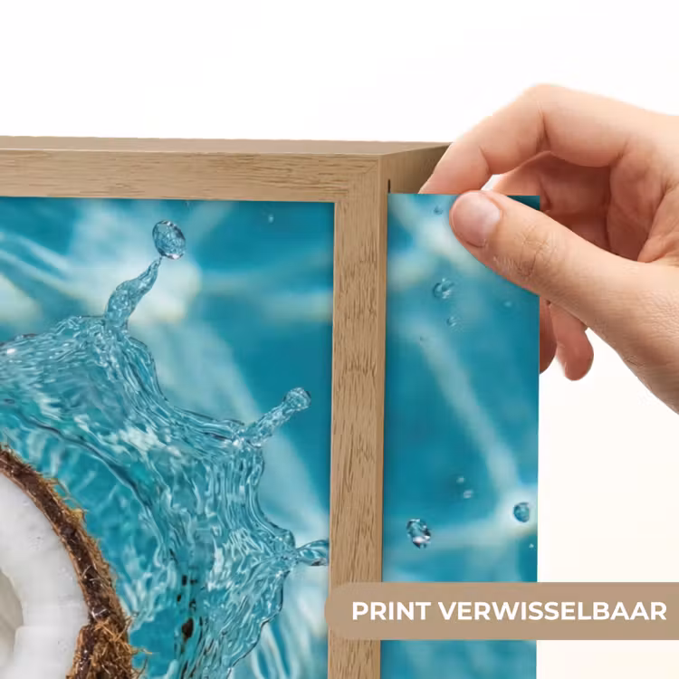 Kokosnoot - Water - Wit Light Box met batterij (Wandlamp) middel -USP_websiteprintNL