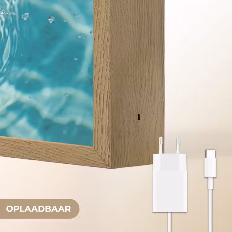 Kokosnoot - Water - Wit Light Box met batterij (Wandlamp) middel -USP_websiteoplaadbaarNL